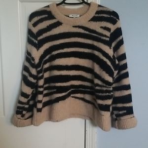 Animal print wool/ alpaca blend sweater